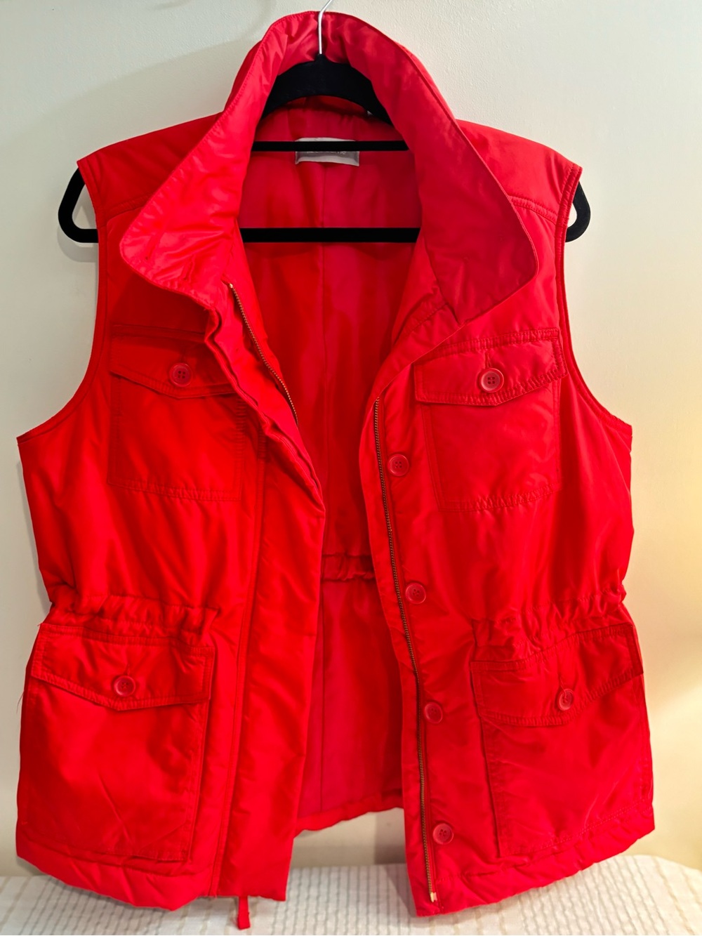 Liz Claiborne Bright Red Sleeveless Utility Vest